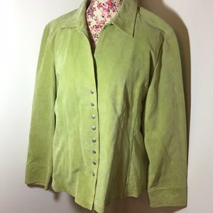 🛍CJ Banks brand woman’s 1X suede leather jacket NWT